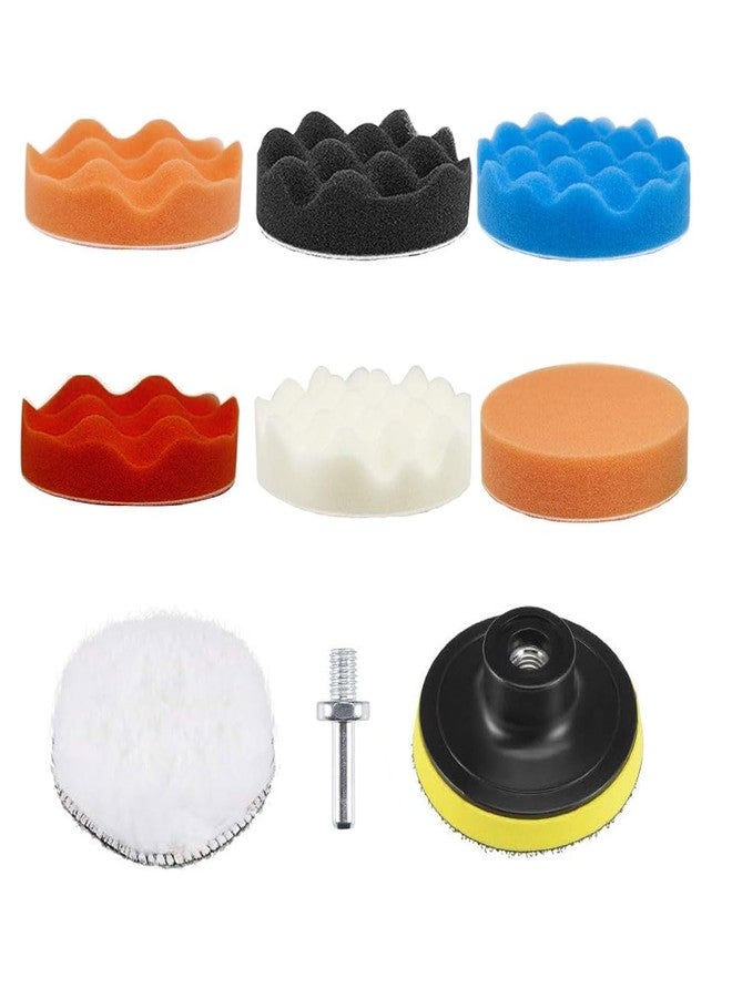 YUISI Car Foam Drill 4-Inch Polishing Pads Kit, Compound Automotive Polisher Car Wash Cleaning Tools, Sealing Glaze, Foam Pads Of Drill Polisher Attachment (9Pcs) - Image 1